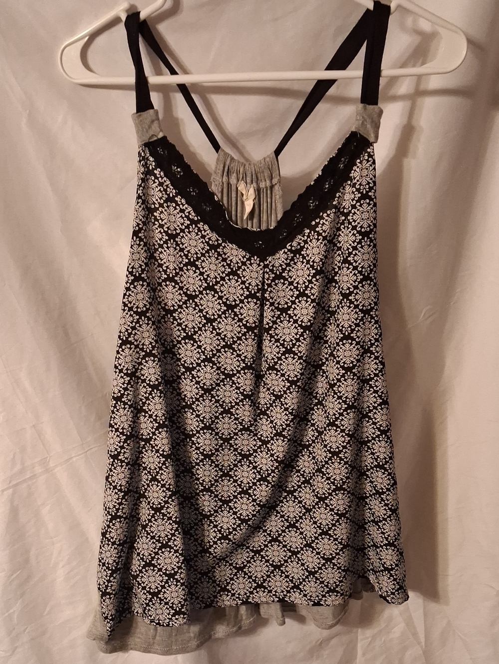 Maurices Black and White Patterned Racerback Tank